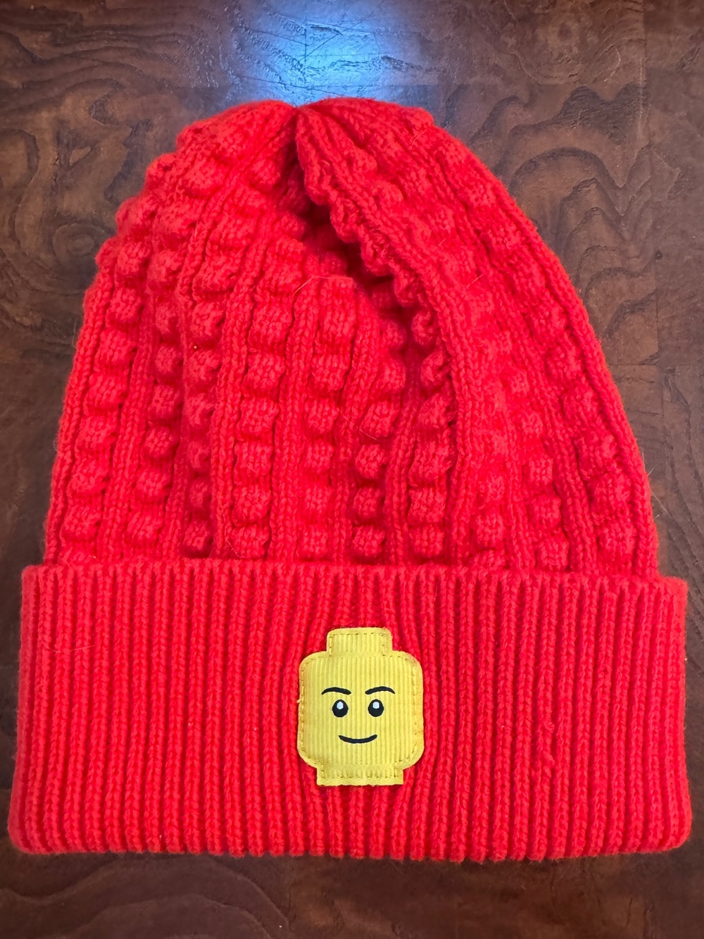 LEGO Bubble Knit Hat Red
